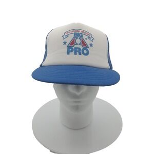 Vintage Big Pro Professional Mechanic Trucker Hat Blue White Snapback K-Products